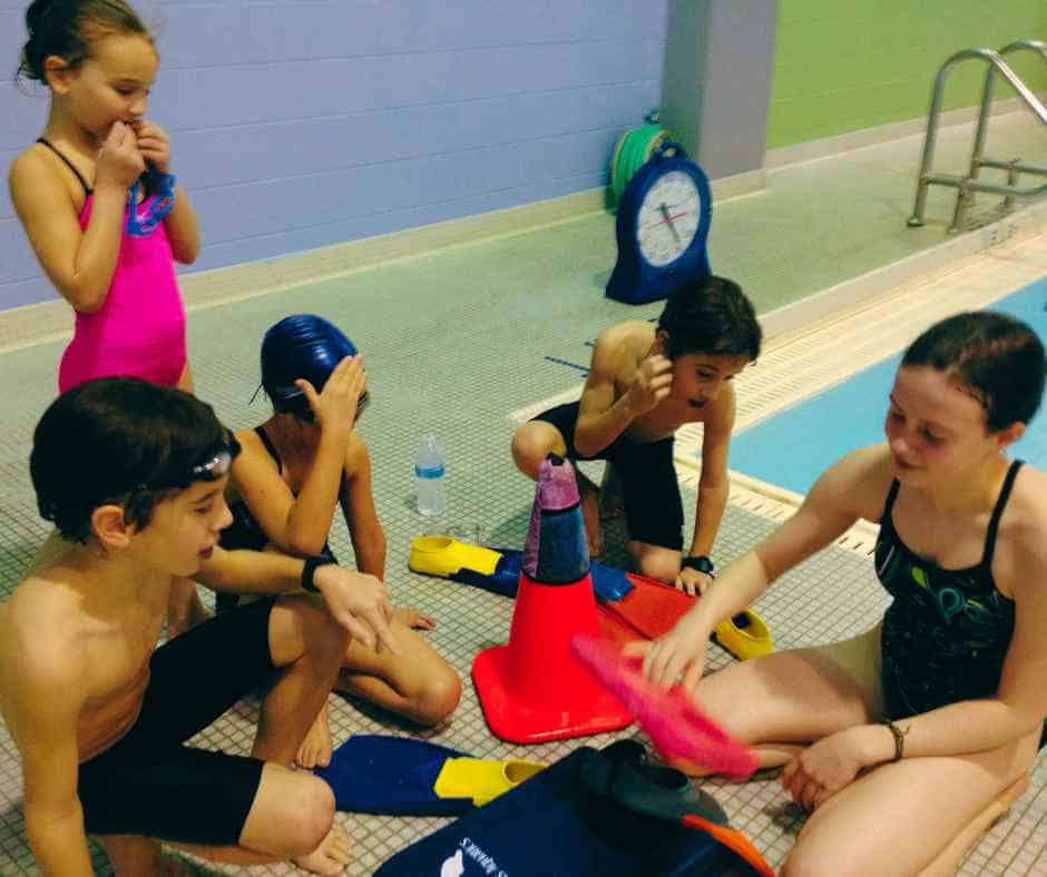 homeschool swim team kids having fun